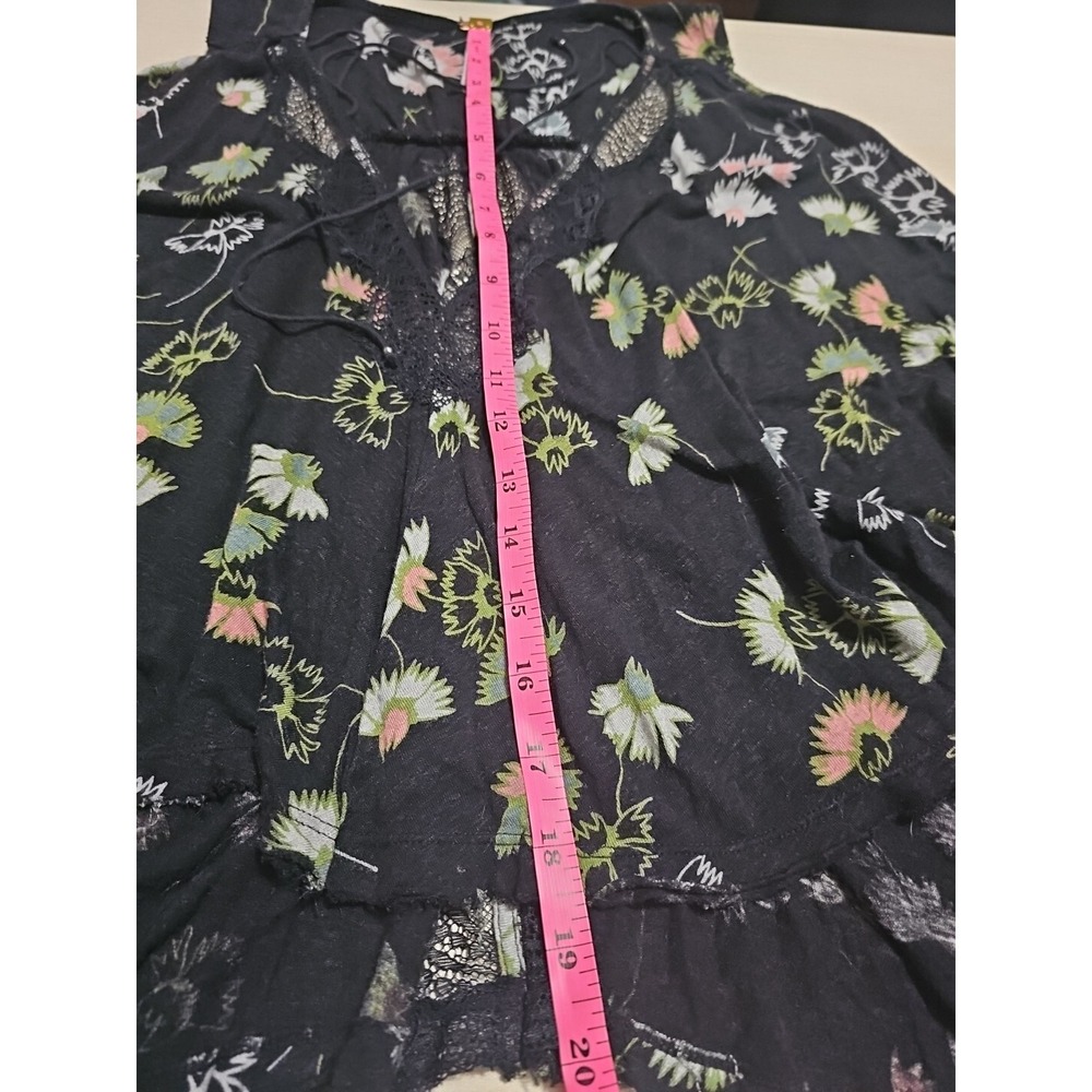 Free People Swing Tank XS Love Potion Black Floral Oversize Soft Girl Cottag i02 - Picture 9 of 9